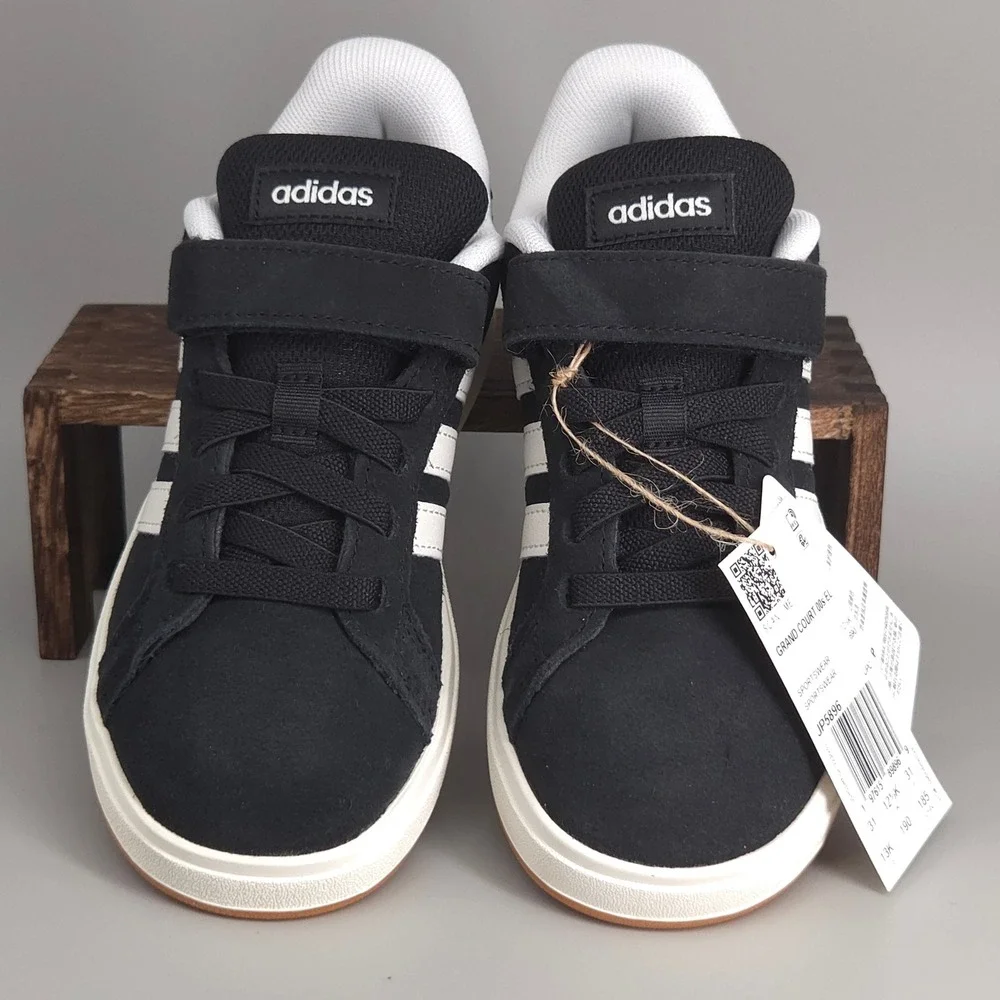 Adidas Grand Court 00s EL C Kids 13K Black White Gum Sole JP5896 Sneaker